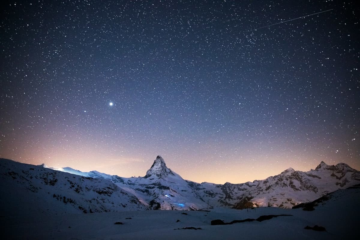 cielo notturno cervino inverno